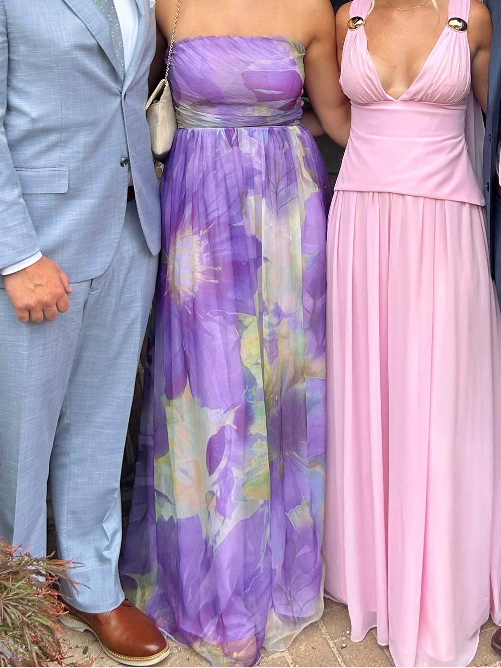 Lulus Lavender Floral Strapless Dress